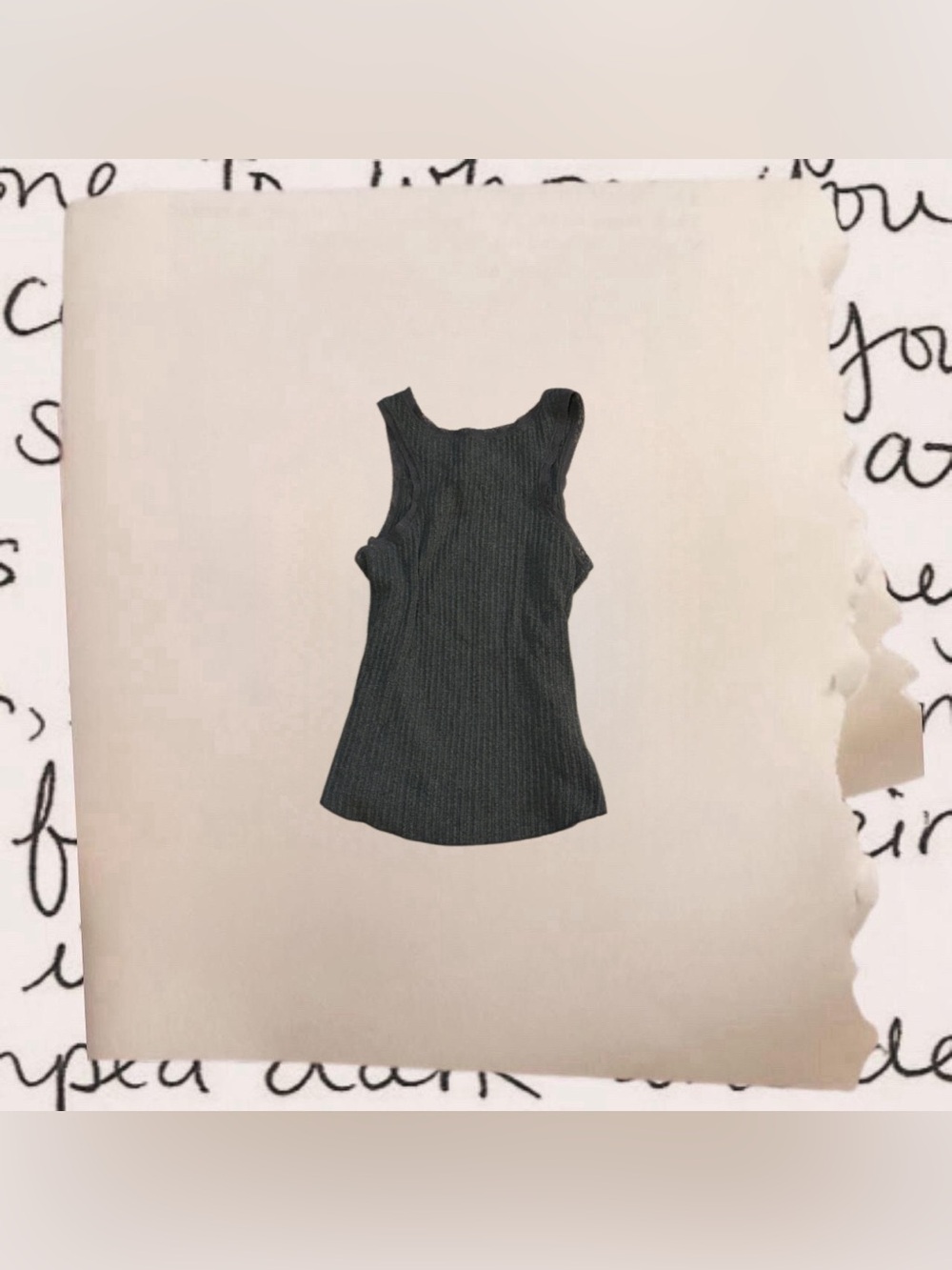 charcoal lace trim ribbed tank top